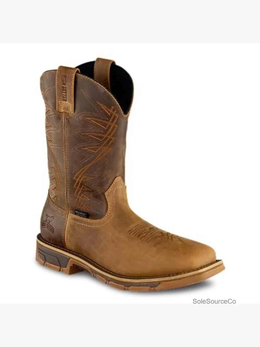 Men's 11in Waterproof Pull-On Work Boot Soft Toe Steel Shank